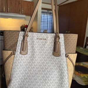 Michael Kors Brown and Cream Tote Bag